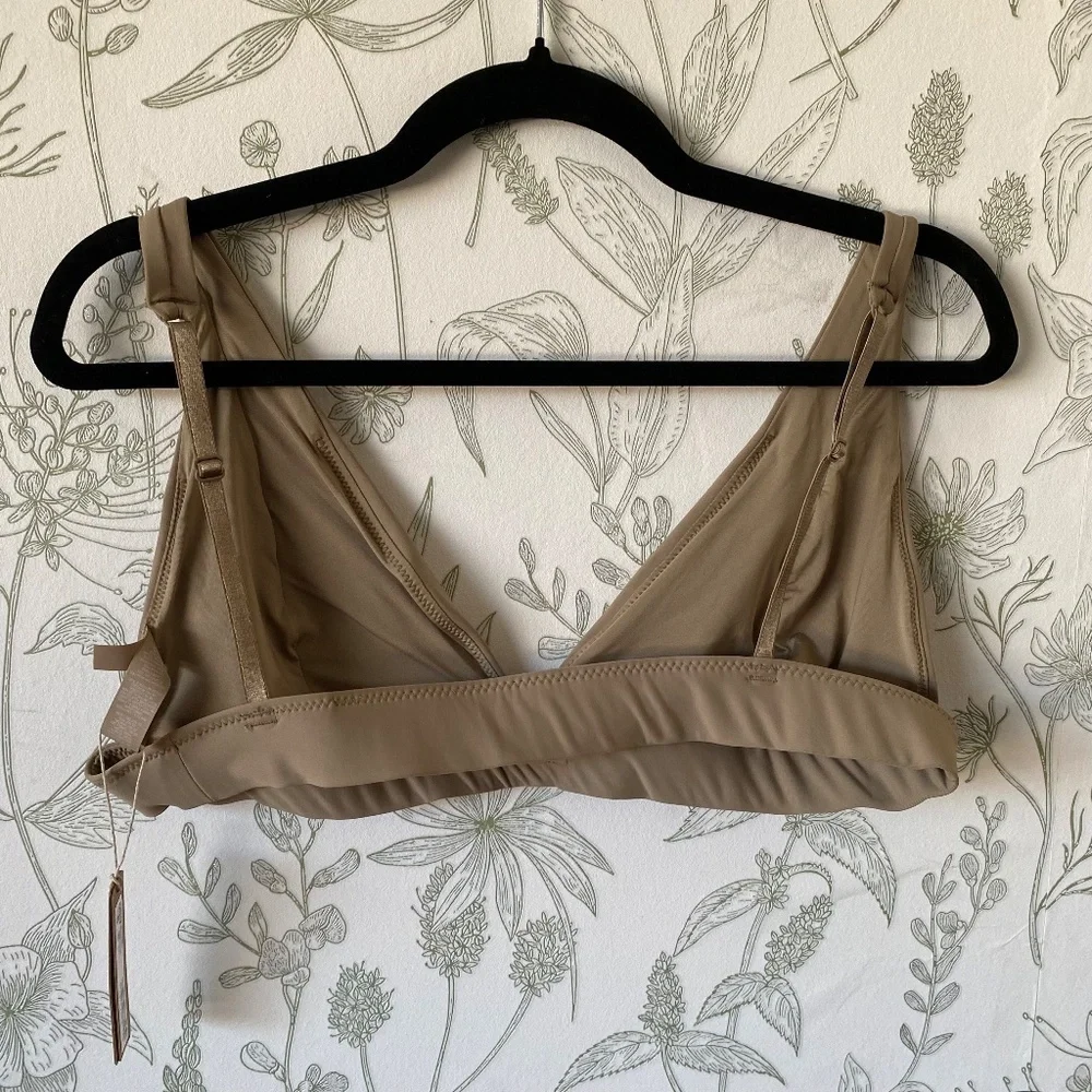 NWT Skims Recycled Swim Plunge Bikini Top‎ Desert Size XL